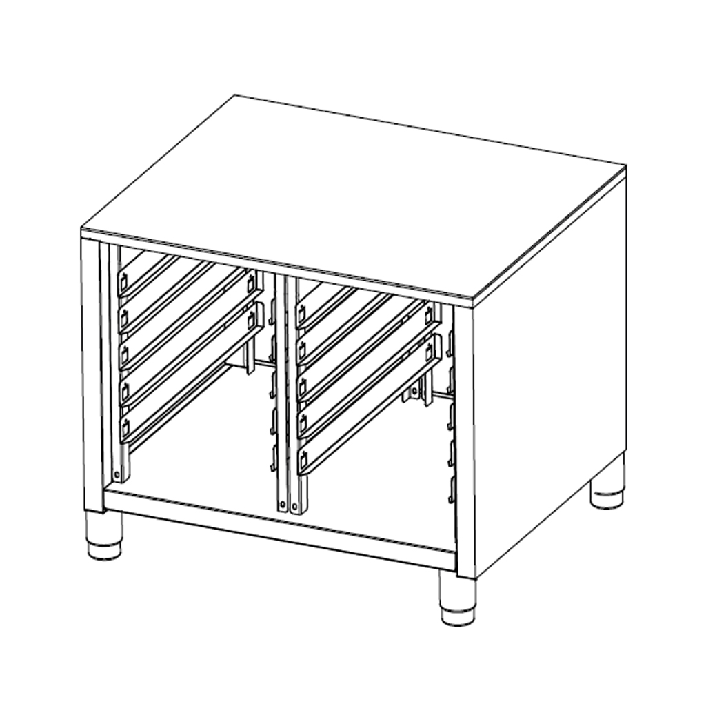 Offenes Untergestell mit Blechhalter Offenes Untergestell mit Blechhalter