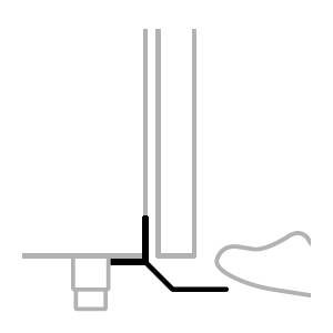 Pedal für Öffnung der Tür Pedal für Öffnung der Tür