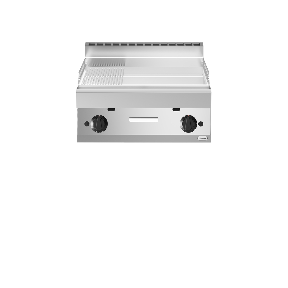 Frittierplatte Gas FUN 70/70 Platte Chrom 2/3 glatt 1/3 gerillt 11,4 kW oben