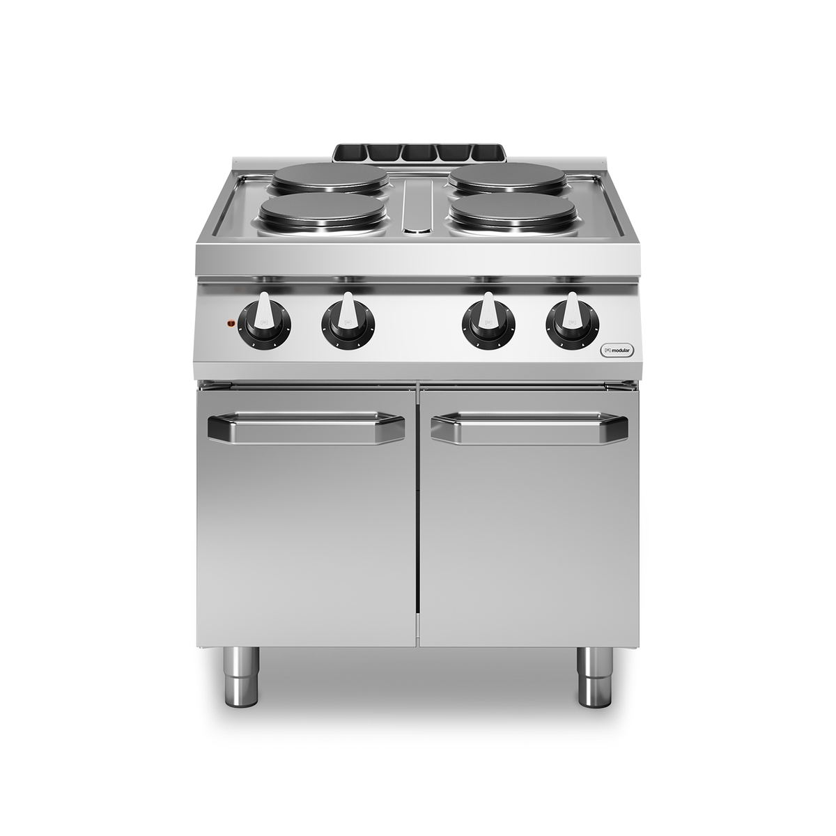 ROC 70/80 Elektroherd 4 runde Platten 10,4 kW Fach mit Türen