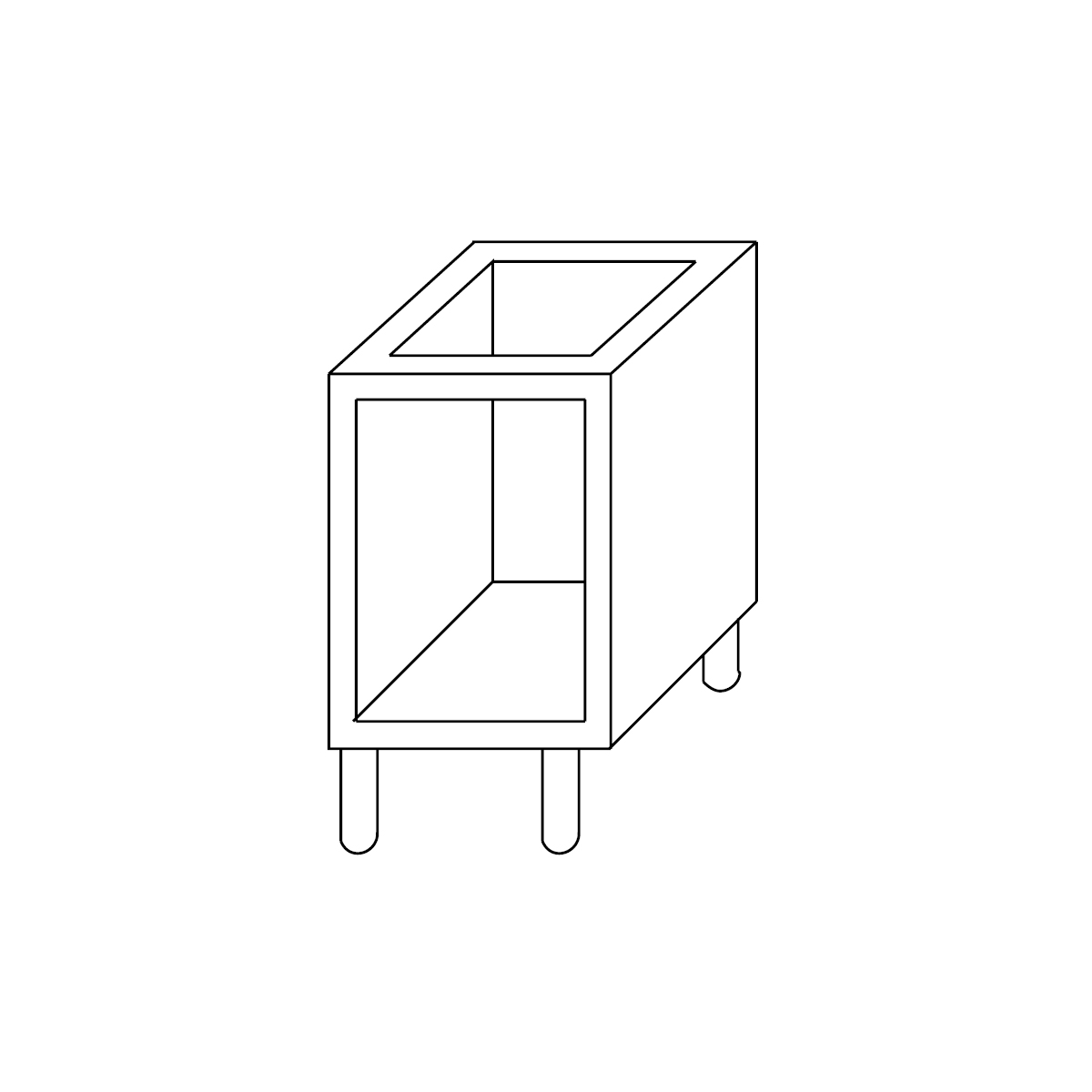 Offener Unterschrank, Modul 30 cm Abmessungen 300x490x570 mm