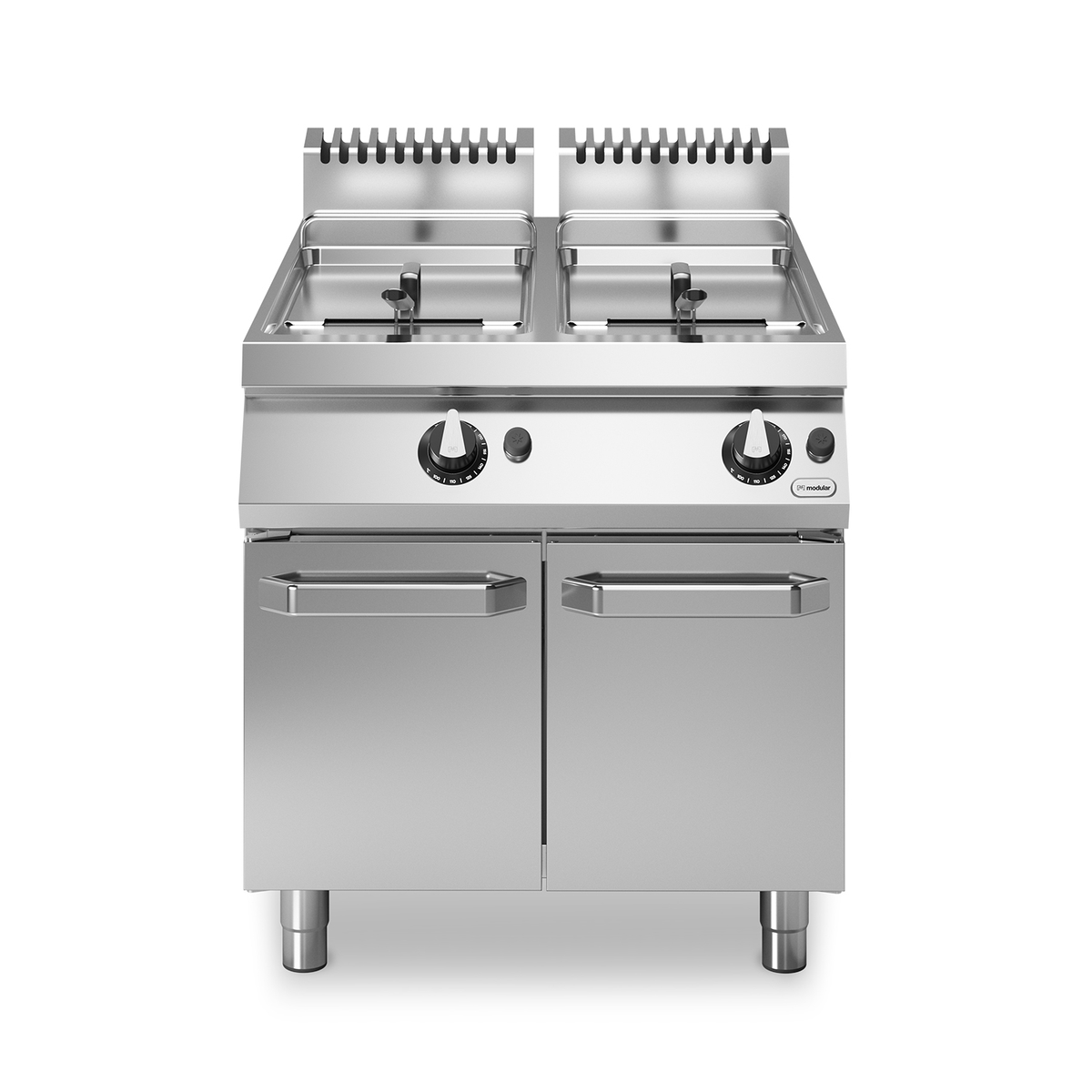 ROC 110/80 2 Tank-Gasfriteuse 22+22 Lt Brenner 40 kW Fach mit Türen