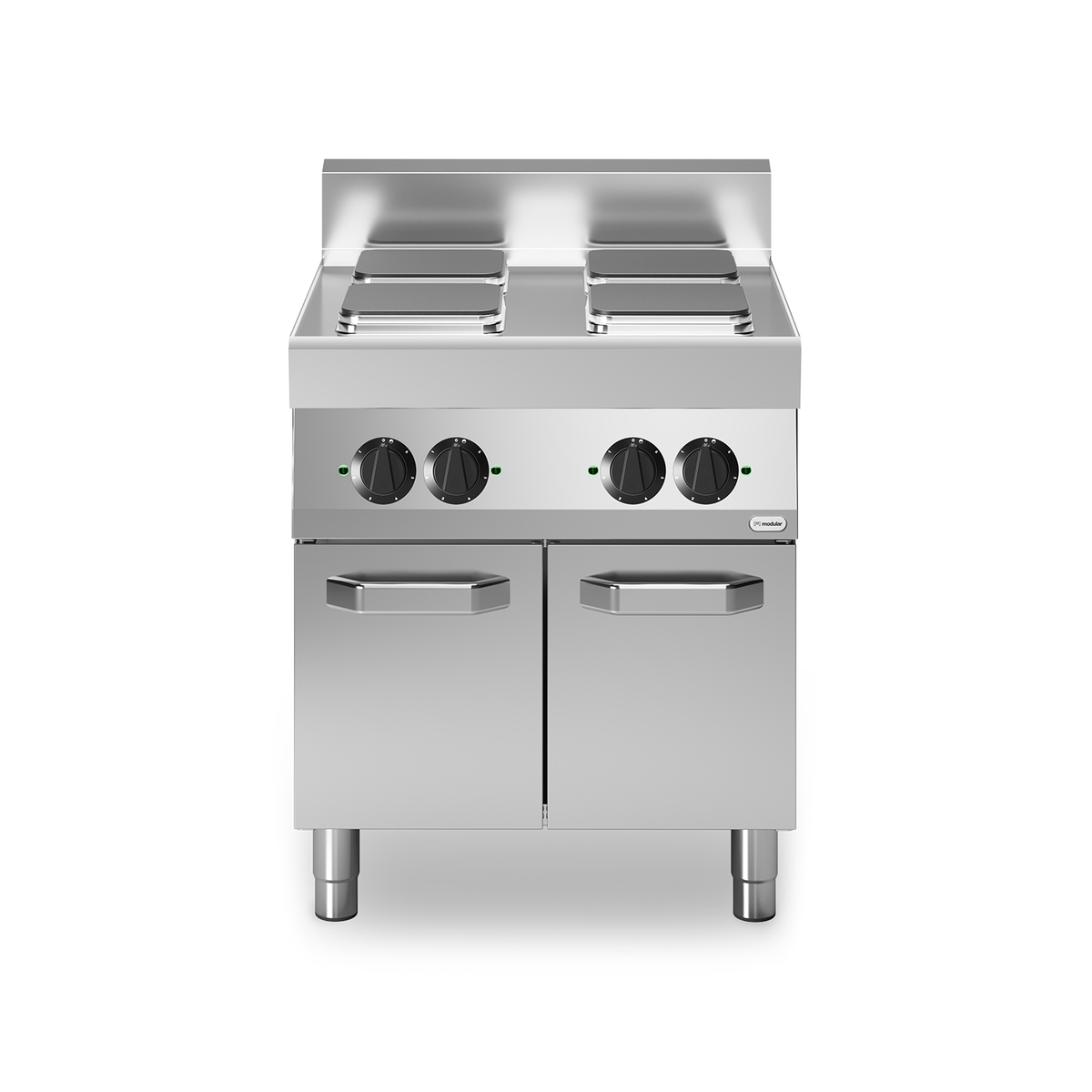 FUN 70/70 Elektroherd 4 quadratische Platten 10,4 kW Fach mit Türen