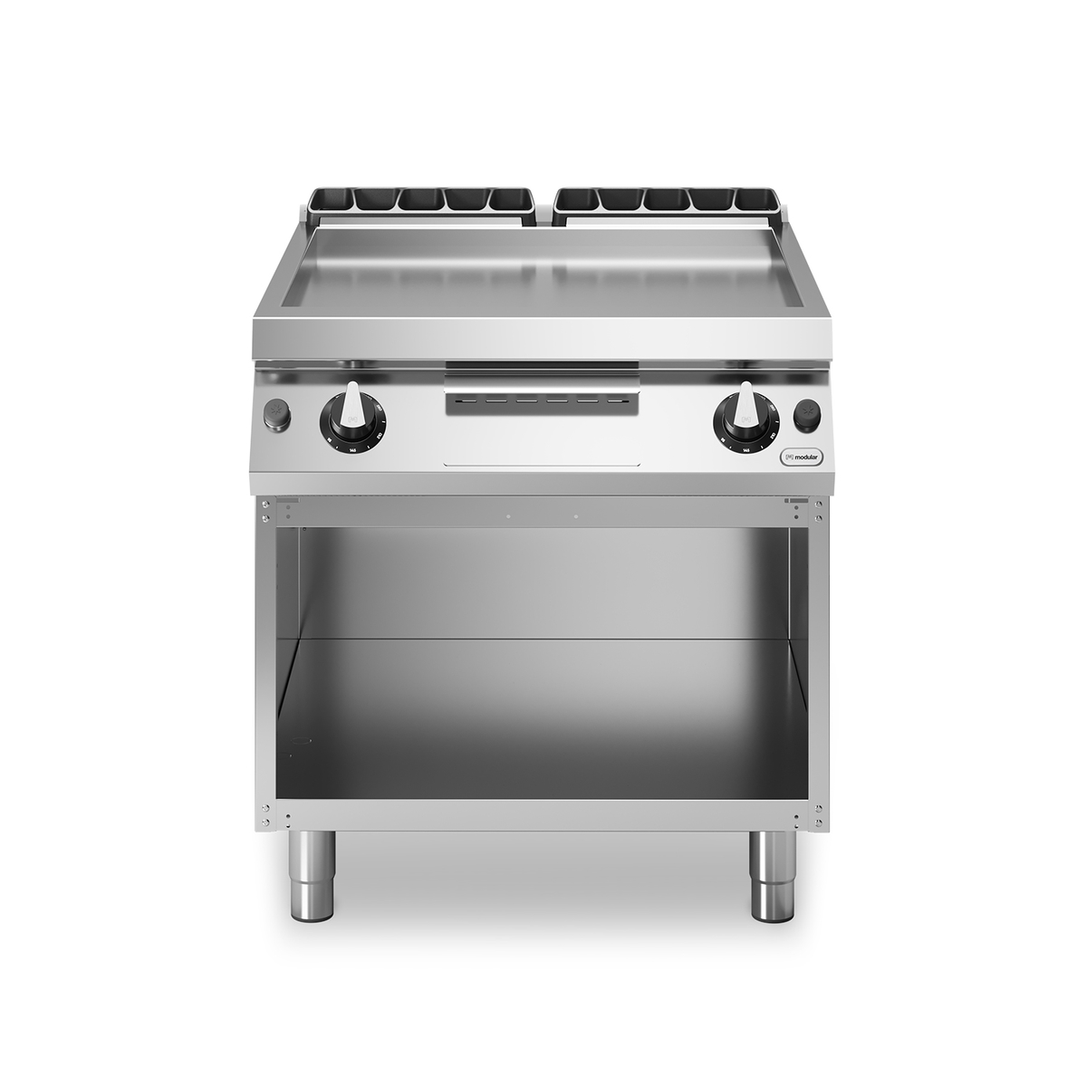 Fry top gas ROC 90/80 glatt Chromplatte 21 kW offenes Fach