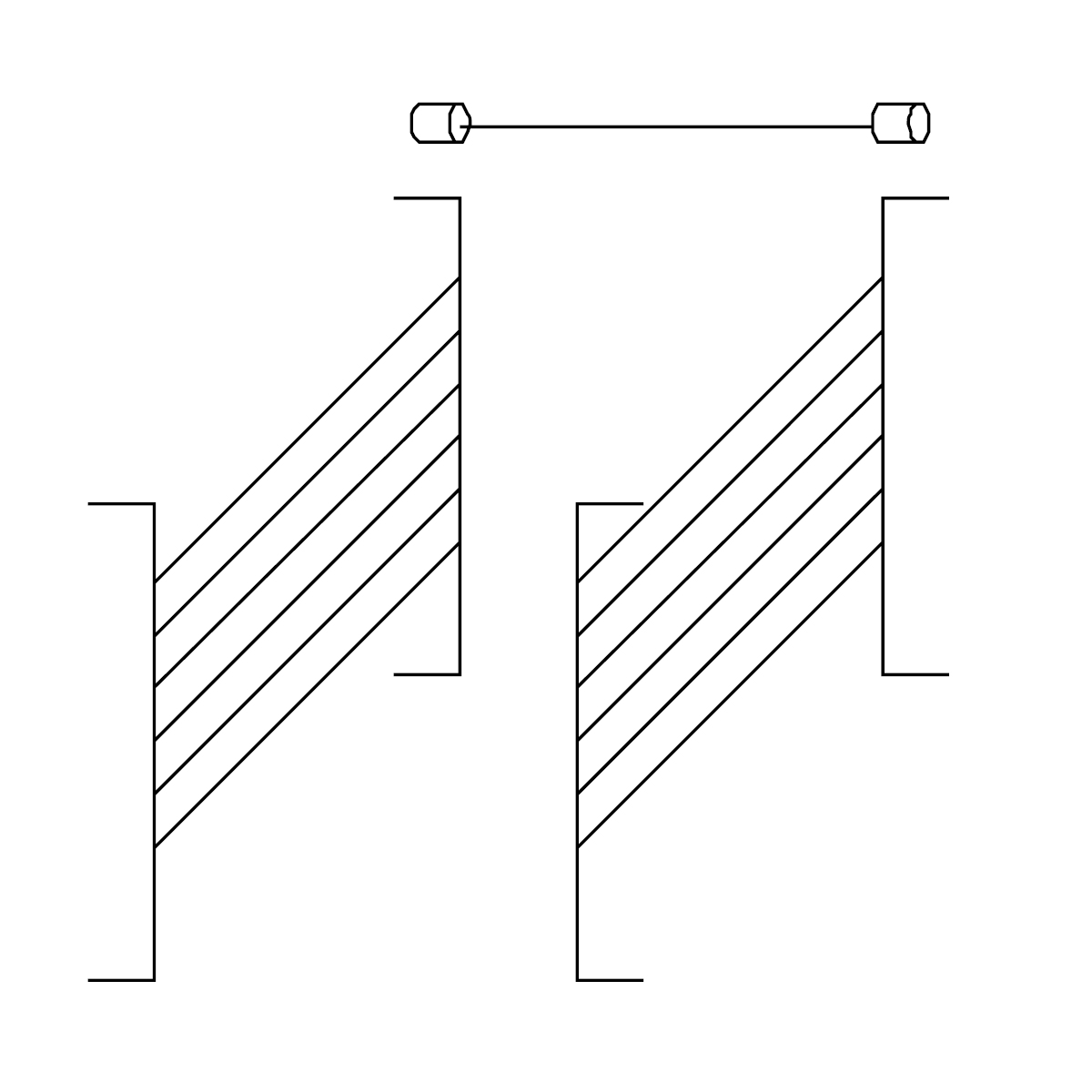 Blecheinschubschienen 6xGN 2/1 für Unterschrank 80 cm