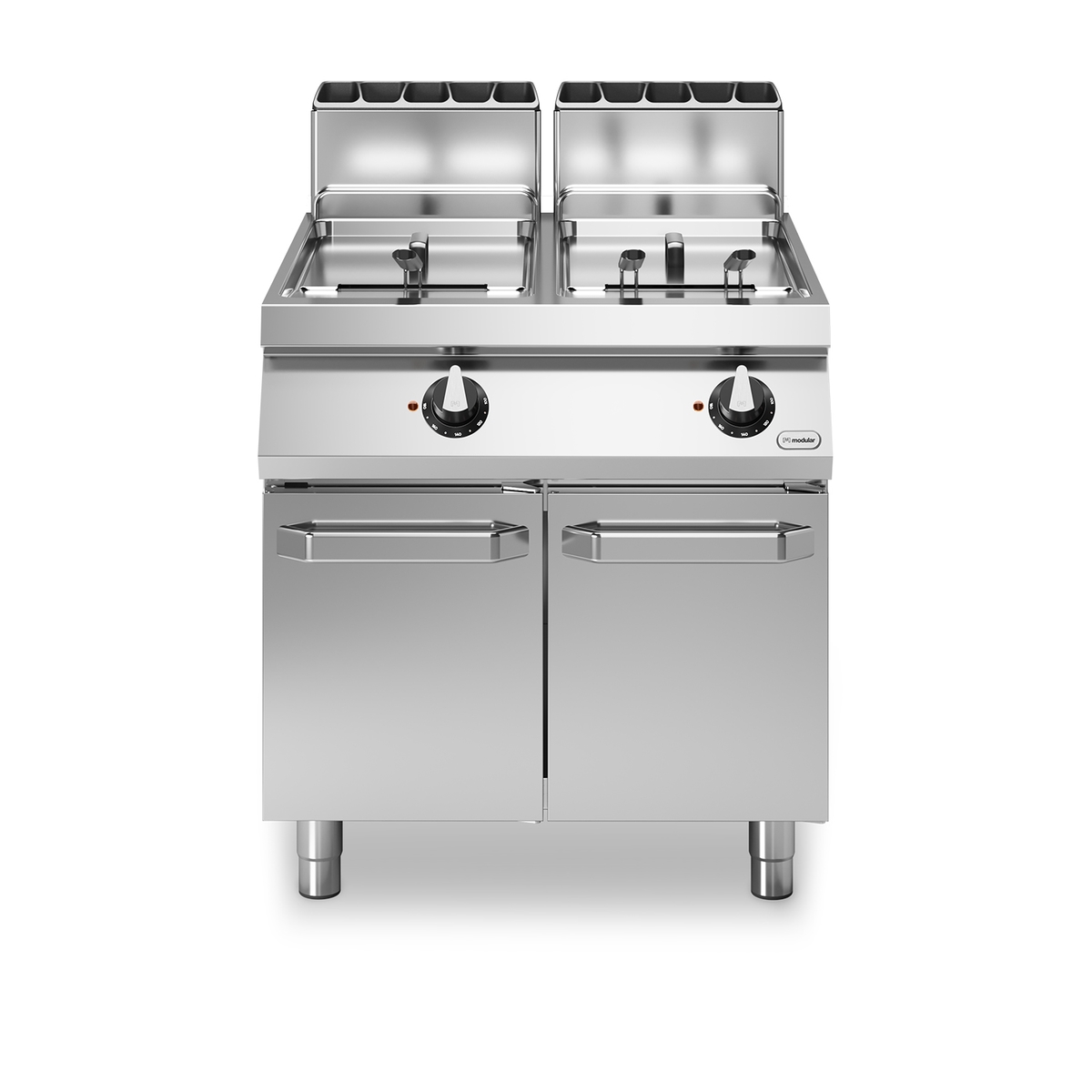 ROC 70/80 2 freistehende Gasfritteuse 17+17 Liter 32 kW Fach mit Türen