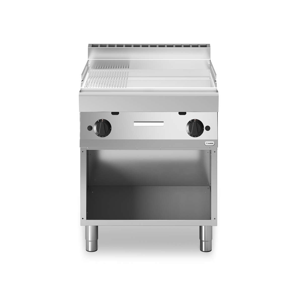Fry top gas FUN 70/70 Platte chrom 2/3 glatt 1/3 gerillt 11,4 kW offenes Fach