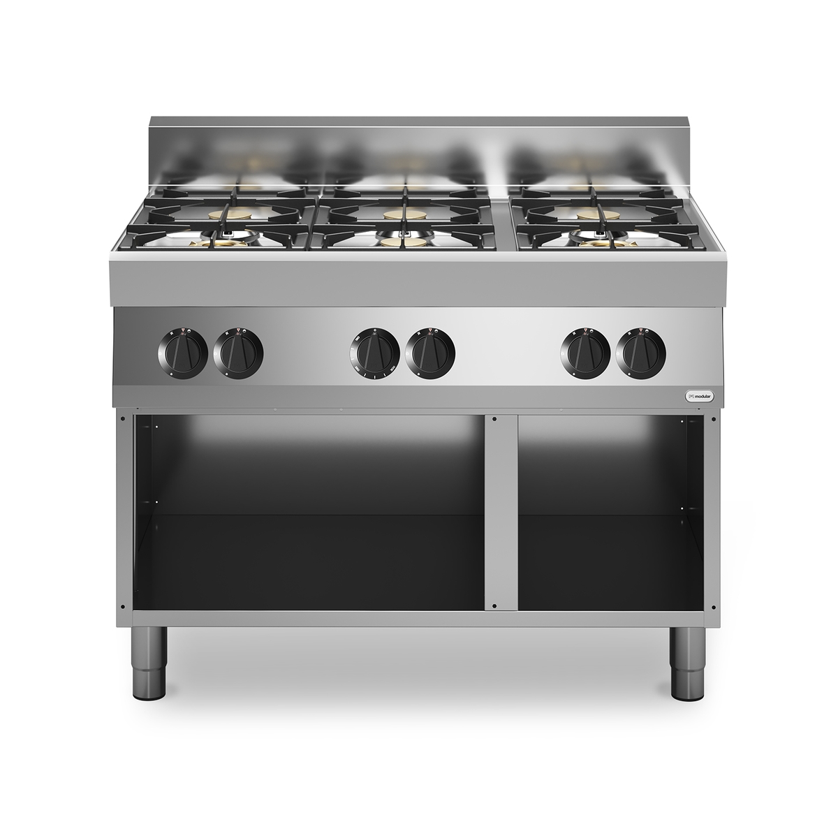 FUN 70/110 6-flammiges emailliertes Gas-Kochfeld 25,8 kW offenes Fach