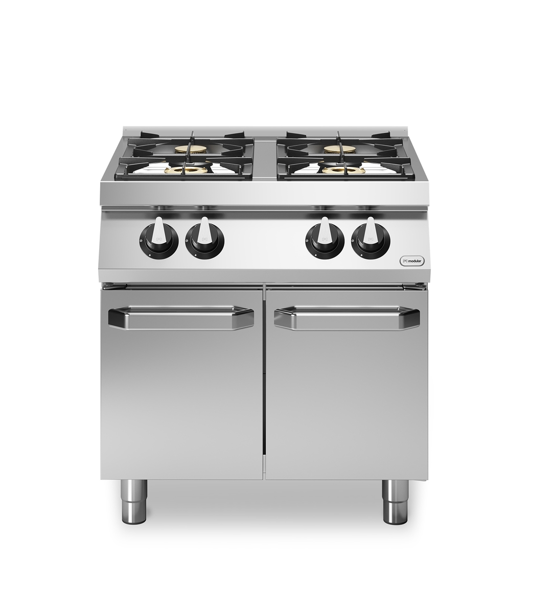 ROC 70/80 4-Flammen-Gas-Kochfeld mit emaillierter Pfanne 18,4 kW Fach mit Türen
