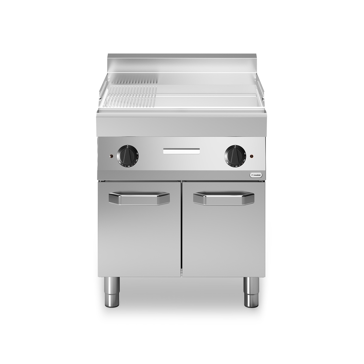Elektrische Frittierplatte FUN 70/70 Chromplatte 2/3 glatt 1/3 gerillt 9 kW Fach mit Türen Elektrische Frittierplatte FUN 70/70 Chromplatte 2/3 glatt 1/3 gerillt 9 kW Fach mit Türen