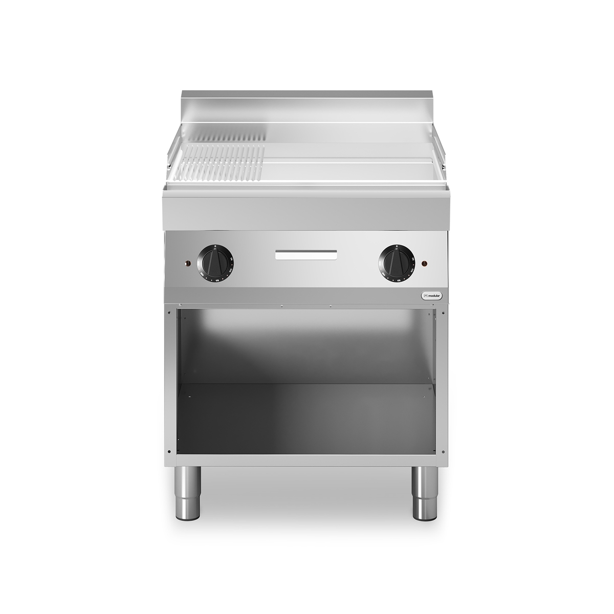 Elektrische Frittierplatte FUN 70/70 Chromplatte 2/3 glatt 1/3 gerillt 9 kW offenes Fach