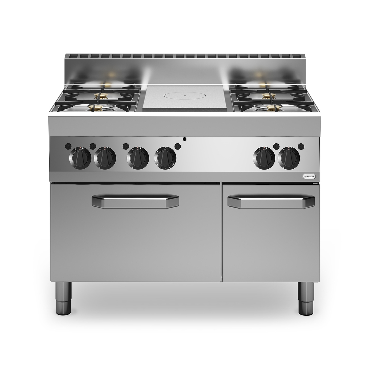 Vollgas-Emaille-Kochfeld FUN 65/110 4 Brenner 22,2 kW mit Gasbackofen 5 kW Fach mit Tür