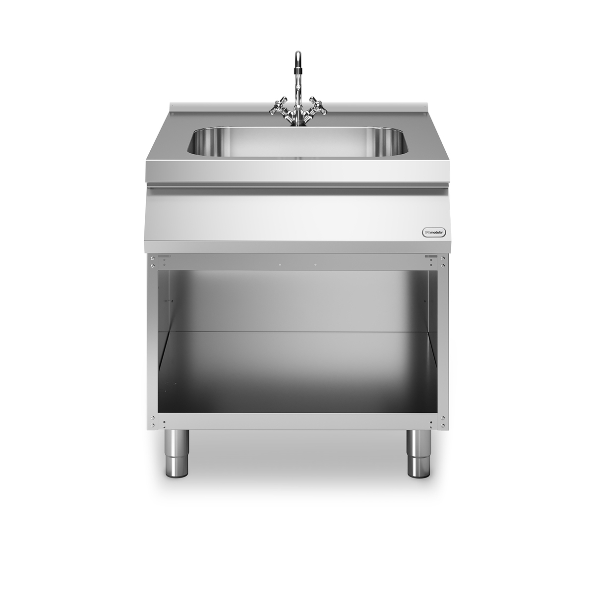 Neutrales Element mit ROC 90/80 Spüle offenes Fach