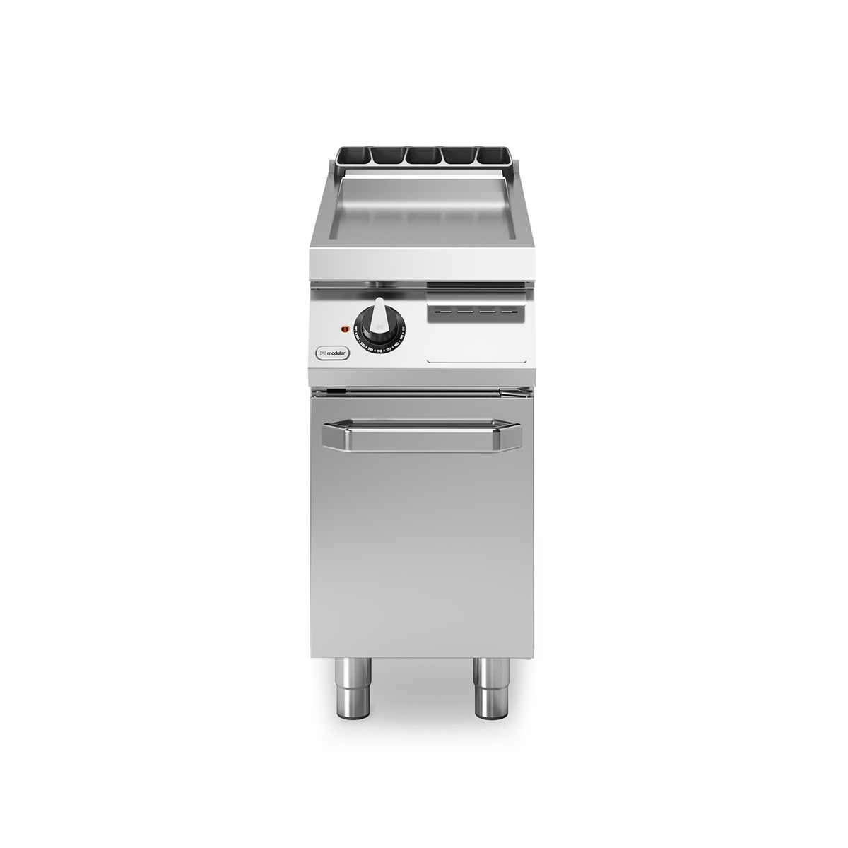 Elektrische Frittierplatte ROC 70/40 glatt verchromt 5,4 kW Fach mit Tür