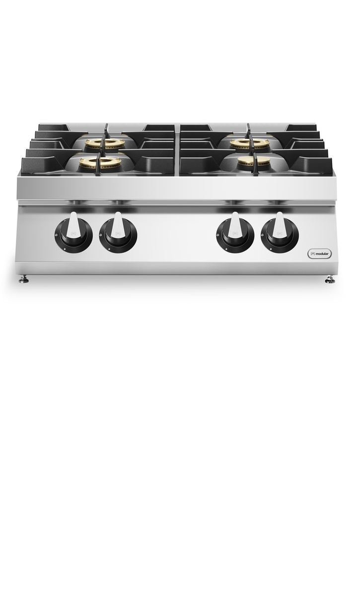 Gepresste ROC 70/80 4-Flammen-Gaskochmulde 21,5 kW oben