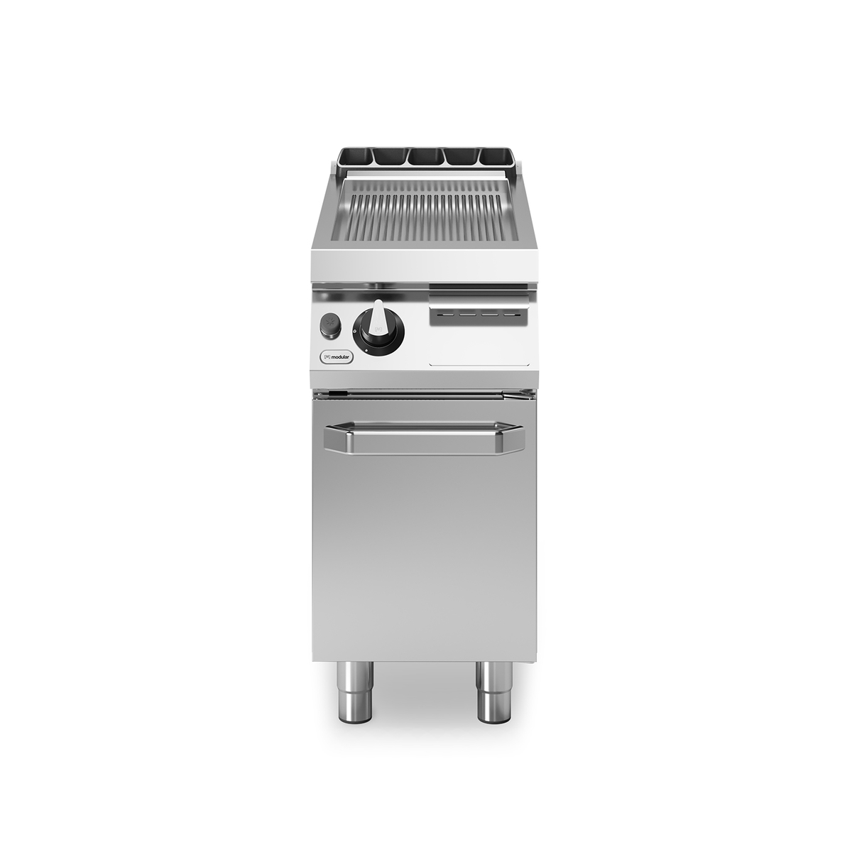 Fry top gas ROC 90/40 Rippenplatte 7 kW Fach mit Tür