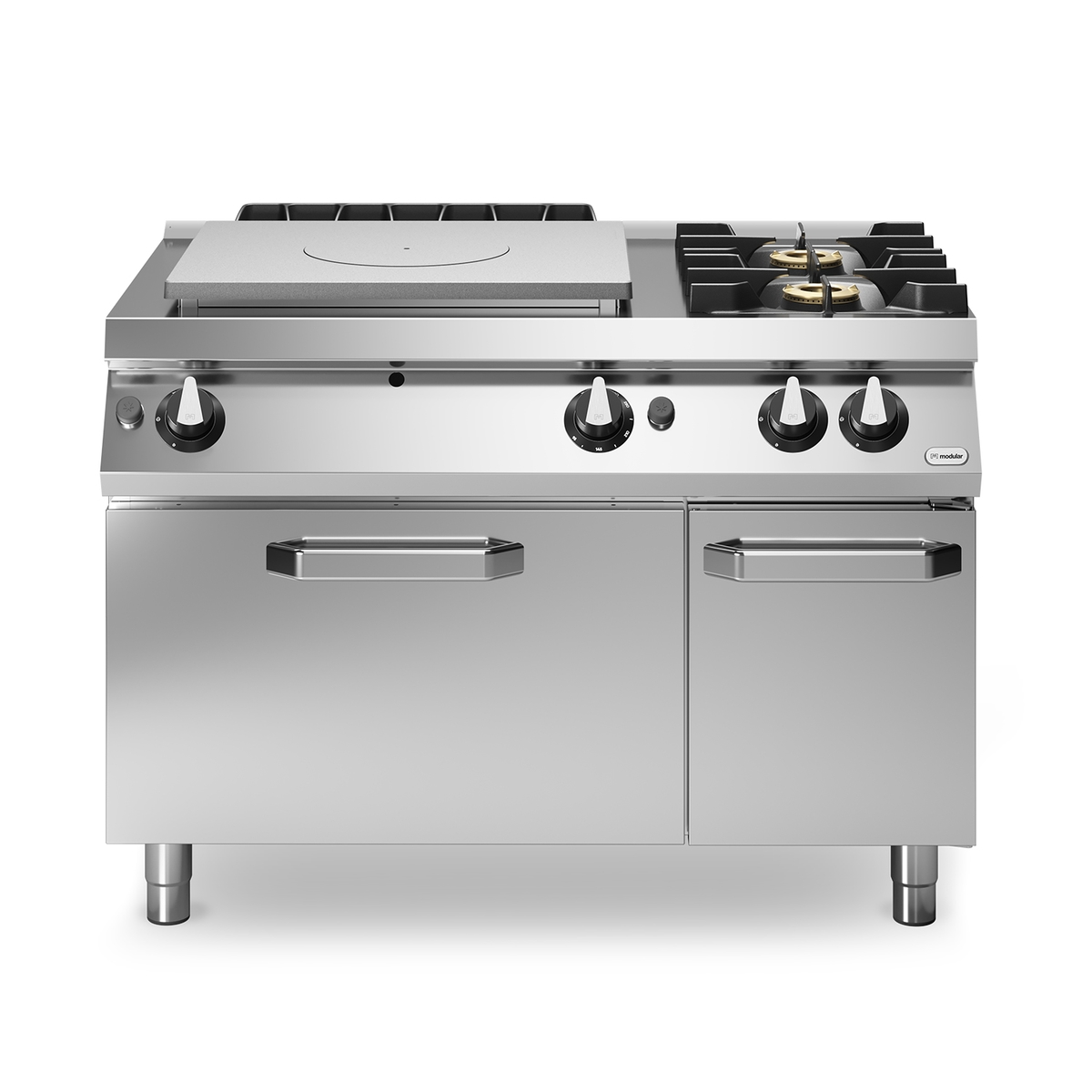 Vollgaskochfeld ROC 70/120 2 Brenner 21 kW mit Gasbackofen 8 kW Fach mit Tür