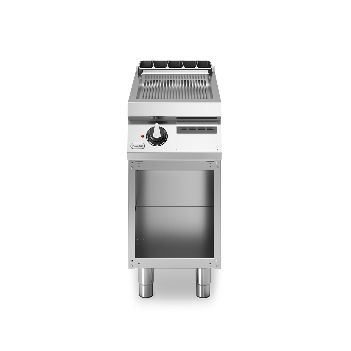 Elektrische Frittierplatte ROC 70/40 gerippte Chromplatte 5,4 kW offenes Fach